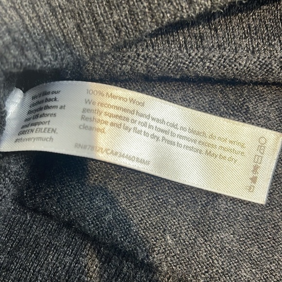 Eileen Fisher Merino Wool Sweater Size Extra Small Dark Grey - Picture 6 of 8